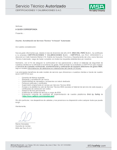 Vista previa del PDF oficial: SERVICIO TÉCNICO INHOUSE: Único autorizado